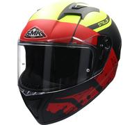 SMK STELLAR SQUAD casque intégral rouge mat-jaune fluo-noir S