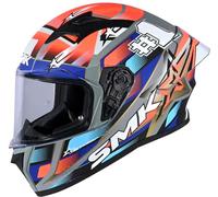 SMK Stellar #Uno, casque intégral XXL Mat Orange/Gris/Bleu Mat Orange/Gris/Bleu