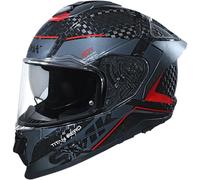 SMK Titan Carbon Nero 06 Casque, Gris/Rouge, Taille L (59)