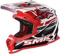 SMK Allterra Tribou N Casque de motocross, blanc-rouge, taille 2XL pour homme