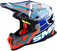 SMK X-Aces, casque de motocross L Bleu/Blanc/Orange Bleu/Blanc/Orange