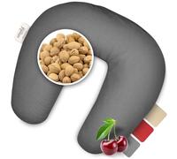 smøla Coussin de nuque en noyaux de cerises pour micro-ondes I 27x25cm Coussin de nuque à réchauffer I Coussin de chaleur 100% coton I 500g de noyaux de cerises I Coussin de nuque, Bouillotte