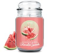 smøla Grande bougie parfumée dans le verre I Watermelon Lemonade 625 ml - Bougie au parfum fruité et frais de melon et citron I Jusqu'à 140 heures de combustion I Bougie végétalienne à la cire de soja