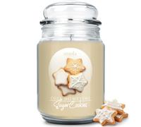 smøla Grande bougie parfumée en verre I Sugar Cookies 625 ml - Bougie, parfum de biscuit doux et chaud, parfum de biscuit I jusqu'à 140 heures de combustion I Bougie végétalienne à la cire de soja I