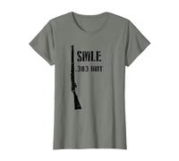 SMLE Lee Enfield WWI British .303 Brit Historic Fusil T-Shirt, Femme, Vert Kaki chiné, S