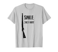 SMLE Lee Enfield WWI British .303 Brit Historic Fusil T-Shirt, Homme, Argent, M