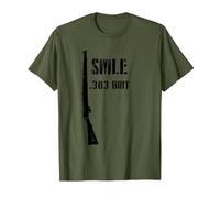 SMLE Lee Enfield WWI British .303 Brit Historic Fusil T-Shirt, Homme, Olive, S