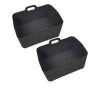 Smlntbu Accessoire Air Fryer, 2 Paquet Moule Air Fryer pour Ninja Foodi Max AF400EU 9,5L, AF500EU10,4L, Air Fryer Accessoires Silicone Airfryer Pot pour Dual Friteuse à Air (Noir)
