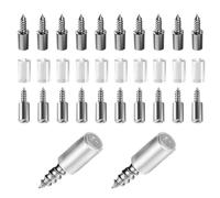 SMLOPLOM Lot de 80 supports d'étagères auto-taraudeuses avec manchon en silicone - Pour armoires, armoires, bibliothèques, etc. - Argenté