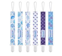 Smlpuame Attaché Tétine pour Bébé - Lot de 6 Pièces, Attache Sucette Multicolore, Accroche Tétine pour Bébé Garçon et Fille(Océan)