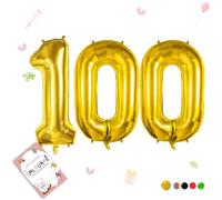Smlpuame Ballons Anniversaire 100 Ans - 101cm - Ballon Chiffre 0-9 10-19 20 30 40 50 60 70 80 90 100 Or, Gonflable Grand Hélium Mariages Party et Happy Birthday Fête Decoration