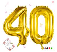 Smlpuame Ballons Anniversaire 40 Ans - 101cm - Ballon Chiffre 0-9 10-19 20 30 40 50 60 70 80 90 100 Or, Gonflable Grand Hélium Mariages Party et Happy Birthday Fête Decoration