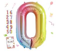Smlpuame Foil Ballons Chiffre 0 Dégradé Rose - 101cm - Gonflable Grand Hélium Ballon 0-9 10-19 20 30 40 50 60 70 80 90 100, Décoration de Ballons Géants pour Mariages Party et Happy Birthday Fête