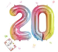 Smlpuame Foil Ballons Chiffre 20 Dégradé Rose - 101cm - Gonflable Grand Hélium Ballon 0-9 10-19 20 30 40 50 60 70 80 90 100, Décoration de Ballons Géants pour Mariages Party et Happy Birthday Fête