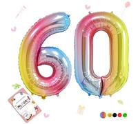 Smlpuame Foil Ballons Chiffre 60 Dégradé Rose - 101cm - Gonflable Grand Hélium Ballon 0-9 10-19 20 30 40 50 60 70 80 90 100, Décoration de Ballons Géants pour Mariages Party et Happy Birthday Fête