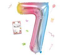 Smlpuame Foil Ballons Chiffre 7 Dégradé Rose - 101cm - Gonflable Grand Hélium Ballon 0-9 10-19 20 30 40 50 60 70 80 90 100, Décoration de Ballons Géants pour Mariages Party et Happy Birthday Fête
