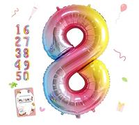Smlpuame Foil Ballons Chiffre 8 Dégradé Rose - 101cm - Gonflable Grand Hélium Ballon 0-9 10-19 20 30 40 50 60 70 80 90 100, Décoration de Ballons Géants pour Mariages Party et Happy Birthday Fête