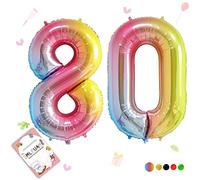 Smlpuame Foil Ballons Chiffre 80 Dégradé Rose - 101cm - Gonflable Grand Hélium Ballon 0-9 10-19 20 30 40 50 60 70 80 90 100, Décoration de Ballons Géants pour Mariages Party et Happy Birthday Fête