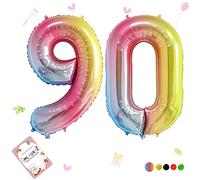 Smlpuame Foil Ballons Chiffre 90 Dégradé Rose - 101cm - Gonflable Grand Hélium Ballon 0-9 10-19 20 30 40 50 60 70 80 90 100, Décoration de Ballons Géants pour Mariages Party et Happy Birthday Fête