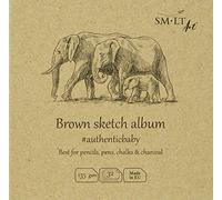 SMLT Authentic-baby FB-32 (135)/NTB/9 Carnet de croquis carré en papier kraft marron 135 g/m² 32 feuilles