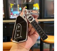 SMLZR Auto Coque Clé pour Skoda Enyaq Coupe iV 2022-2024,Coque de Clé Télécommande Boitier Clé Résistante Et Élégante Boitier Clef Plip Voiture Boutons sans Lame Accessoires Auto,Black-C