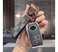 SMLZR Auto Coque Clé pour Toyota Hilux Double Cab 2024,Coque de Clé Télécommande Boitier Clé Résistante Et Élégante Boitier Clef Plip Voiture Boutons sans Lame Accessoires Auto,Grey-A-2