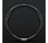 SMLZR Couvre Volant Voiture pour Mazda 2 Hatchback 2007 2008 2009 2010,Agréable Touché Fibre Carbone Cuir Protégé Housse/Caches Volant Bonne Prise Main Accessoires Interieur Auto Noir