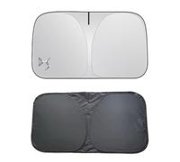 SMLZR pour DS 3,DS 4,DS 5,DS 6,Pare-Soleil avec Auto Logo Emblème Pliable Voiture Couverture Pare-Brise Avant Anti-UV Protection Solaire Isolation Thermique Auto intérieur Accessoires