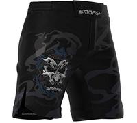 SMMASH Short D'entraînement Sport pour Homme Pantalon De Boxe Thaibox Muay Thai MMA Gym Fitness Respirant Fermeture Velcro Résistant Ultraléger