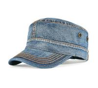 SMMZRF Chapeau Bob en Denim De Coton Délavé pour Homme, Casquette Trucker Ajustable-Bleu-57-60Cm