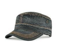 SMMZRF Chapeau Bob en Denim De Coton Délavé pour Homme, Casquette Trucker Ajustable-Noir-57-60Cm