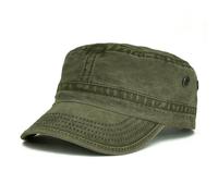 SMMZRF Chapeau Bob en Denim De Coton Délavé pour Homme, Casquette Trucker Ajustable-Vert Armée-57-60Cm