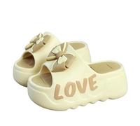 SMMZRF Sabots pour femmes Bowknot Pantoufles à plateforme haute EVA Sandales de plage Chaussures augmentant la hauteur - Kaki 7 cm - 36-37