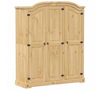 smnyxs Garde-Robe 151,5x52x186 cm en Bois de Pin Massif | Armoire de rangement,poignées en métal,fixation murale fournie,chambre à coucher,vêtements longs,accessoires