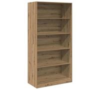 smnyxs Garde-Robe Chêne 100x50x200 cm Bois d'Ingénierie | 5 compartiments, rangement vêtements chapeaux gants, fixation murale fournie, design minimaliste