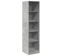 smnyxs Garde-Robe Grise 50 x 50 x 200 cm en Aggloméré | 5 compartiments,bois d'ingénierie,surface lisse,design compact,fixation murale fournie