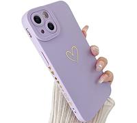SmoBea Coque pour iPhone 13 Mini, Coque en Forme de cœur plaquée pour Femme et Fille avec Objectif Anti-Chute pour Appareil Photo Coque Antichoc en TPU Souple pour iPhone 13 Mini (6,1 Pouces) - Violet