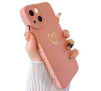 SmoBea Coque pour iPhone 13 Mini, Coque en Forme de cœur plaquée pour Femme et Fille avec Protection Anti-Chute pour Appareil Photo Coque Souple en TPU Antichoc pour iPhone 13 Mini (6,1 Pouces) - Rose