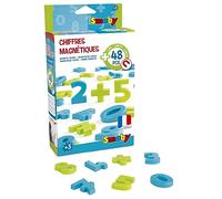 Smoby - 48 Chiffres Magnétiques - Pour Tableau ou Bureau - 2 Couleurs - Bleu et Vert - Signes Mathématiques Inclus - 430101