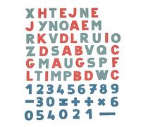 Smoby - 72 Lettres et Chiffres Magnétiques - Rouge, Vert et Bleu - Apprentissage Alphabet - Compatible Tout Support Magnétique - A Partir de 3 Ans