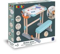 Smoby - Bureau Modulo Space - Transformable en Tableau Double Face - 80 Accessoires Inclus - Dès 3 Ans - 420304