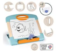 Smoby Ardoise nomade 3 utilisation différentes - Inclus : 1 feutre effaçable. 4 coloriages et 1 chiffon - Fabriqué en France