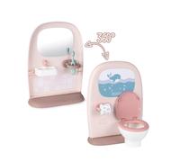 Smoby- Aseo Baby Nurse para Muñecos, con Inodoro y Rollo de Papel, Zona de Lavab