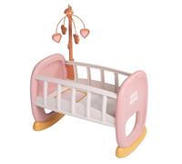 Smoby Berceau à barreaux Baby Nurse, lit à bascule, matière recyclée, pour poupon 42 cm