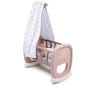 Smoby - Baby Nurse - Bercelonnette - pour Poupons et Poupées Jusqu'à 42 cms - Lit avec Système de Bascule - Tissu Lavable - A Partir de 18 Mois - Fabrication Française