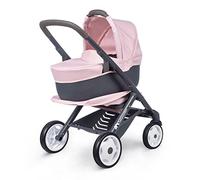 Smoby - Bébé Confort - Poussette + Landau 3 en 1 - pour Poupons et Poupées - Roues Silencieuses et Multidirectionnelles - Panier de Rangement - 253116