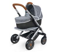 Smoby - Bébé Confort - Poussette + Landau Gris 3 en 1 - pour Poupons et Poupées - Roues Silencieuses et Multidirectionnelles - Panier de Rangement - 253105