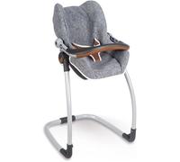 Smoby - Bébé Confort - Siège Gris + Chaise Haute 3 en 1 - Pour Poupons et Poupées - Fonction Balancelle - 240216