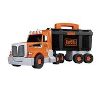 Smoby - Black+Decker - Camion Bricolo - Accessoires Inclus - Remorque - Poignée de Transport - Construction de Grue - A Partir de 3 Ans