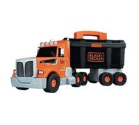 Smoby - Black+Decker - Camion Bricolo - Accessoires Inclus - Remorque - Poignée de Transport - Construction de Grue - A Partir de 3 Ans